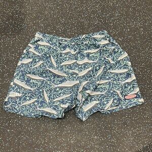 Vineyard Vines Blue Fish Patterned Swim Shorts Mens Size Large